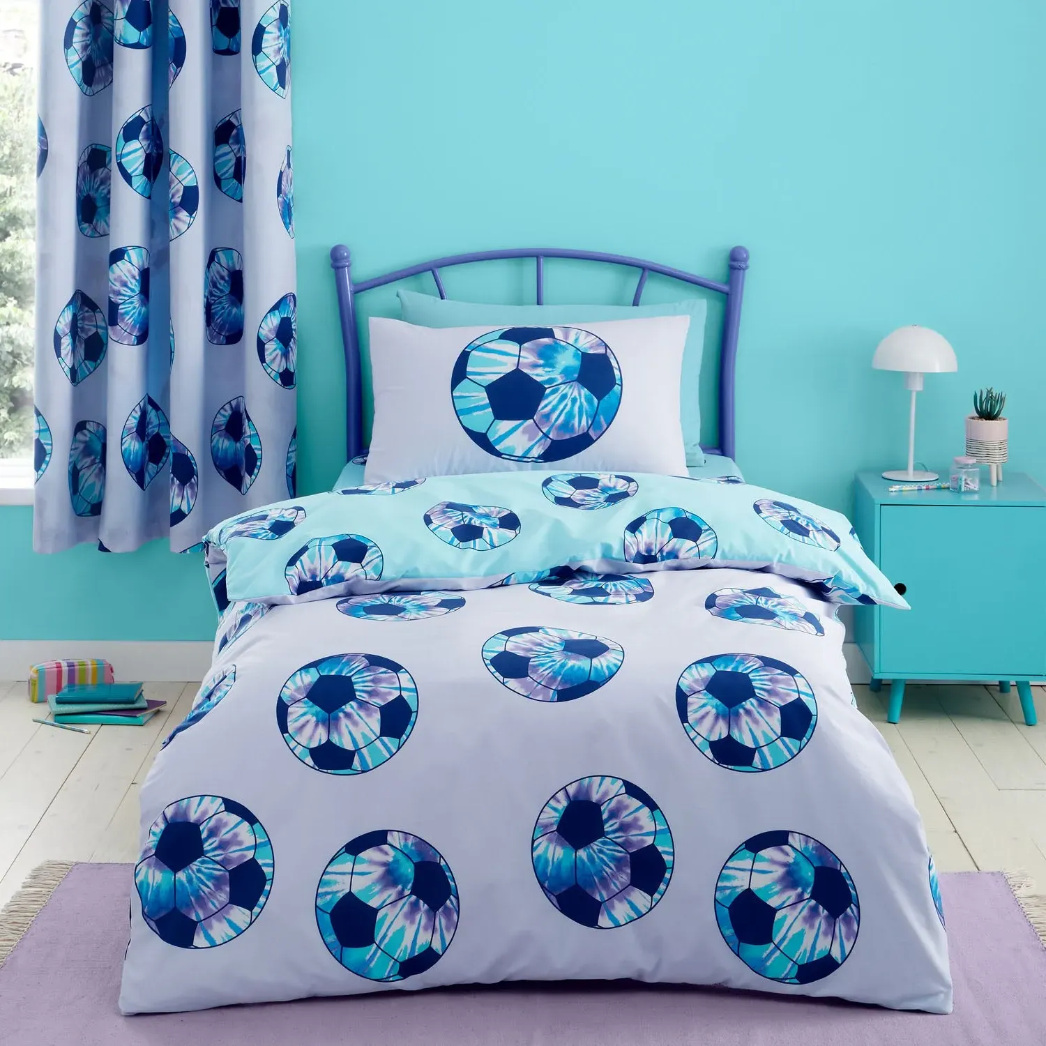 Single Duvet Set Reversible - Purple, Cotton