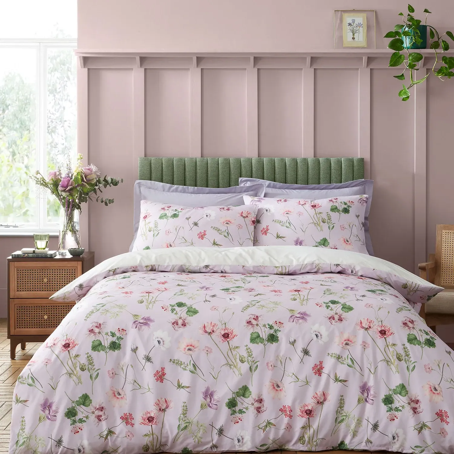 Single Duvet Set Reversible - Purple, Cotton image