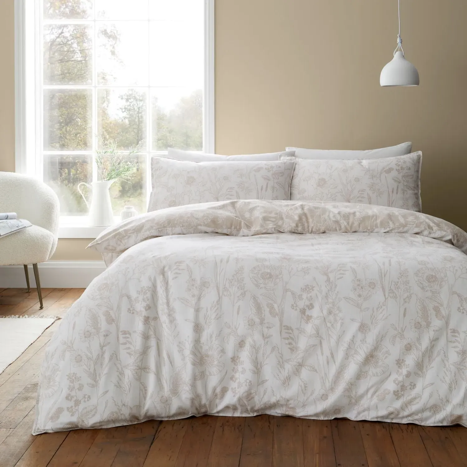 Single Duvet Set Reversible - White, Cotton image