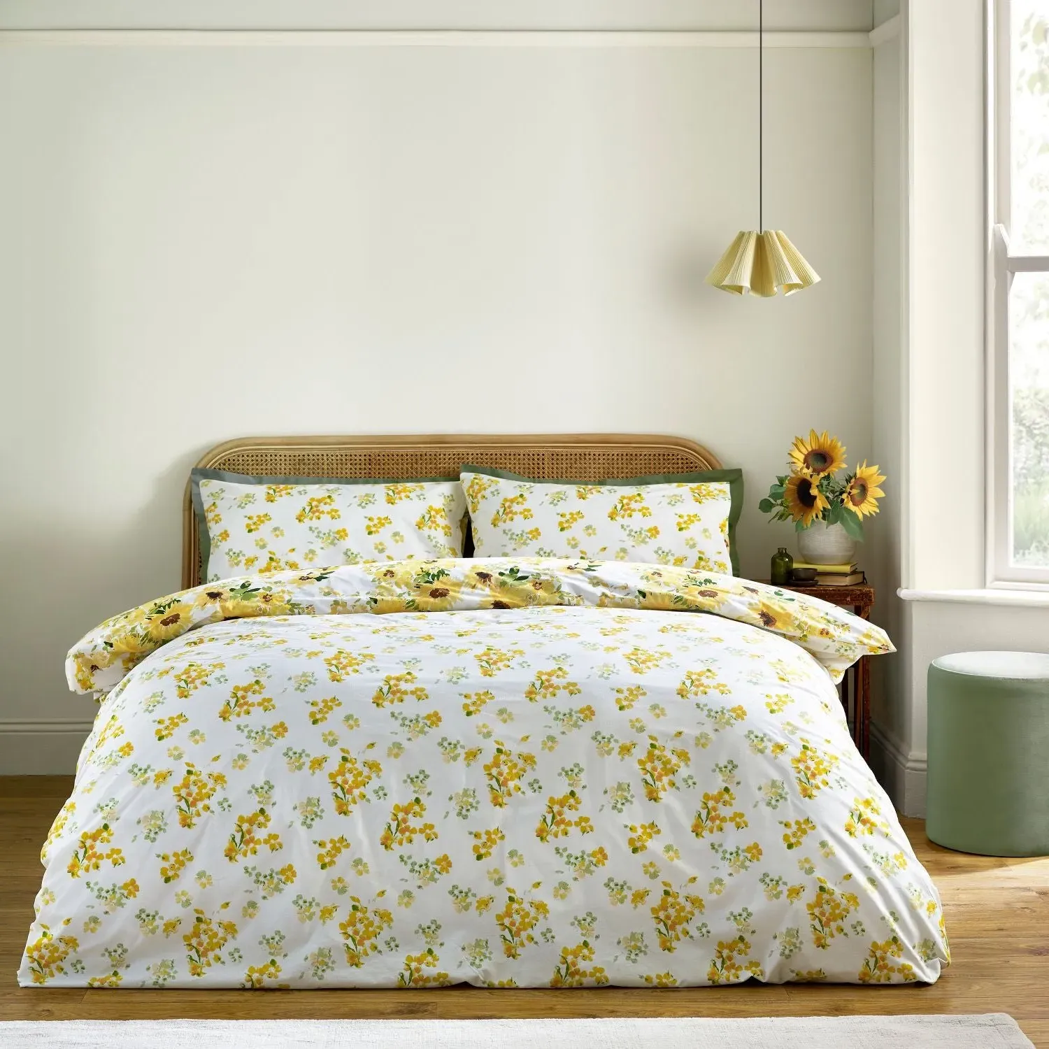 Single Duvet Set Reversible - Yellow, Cotton image