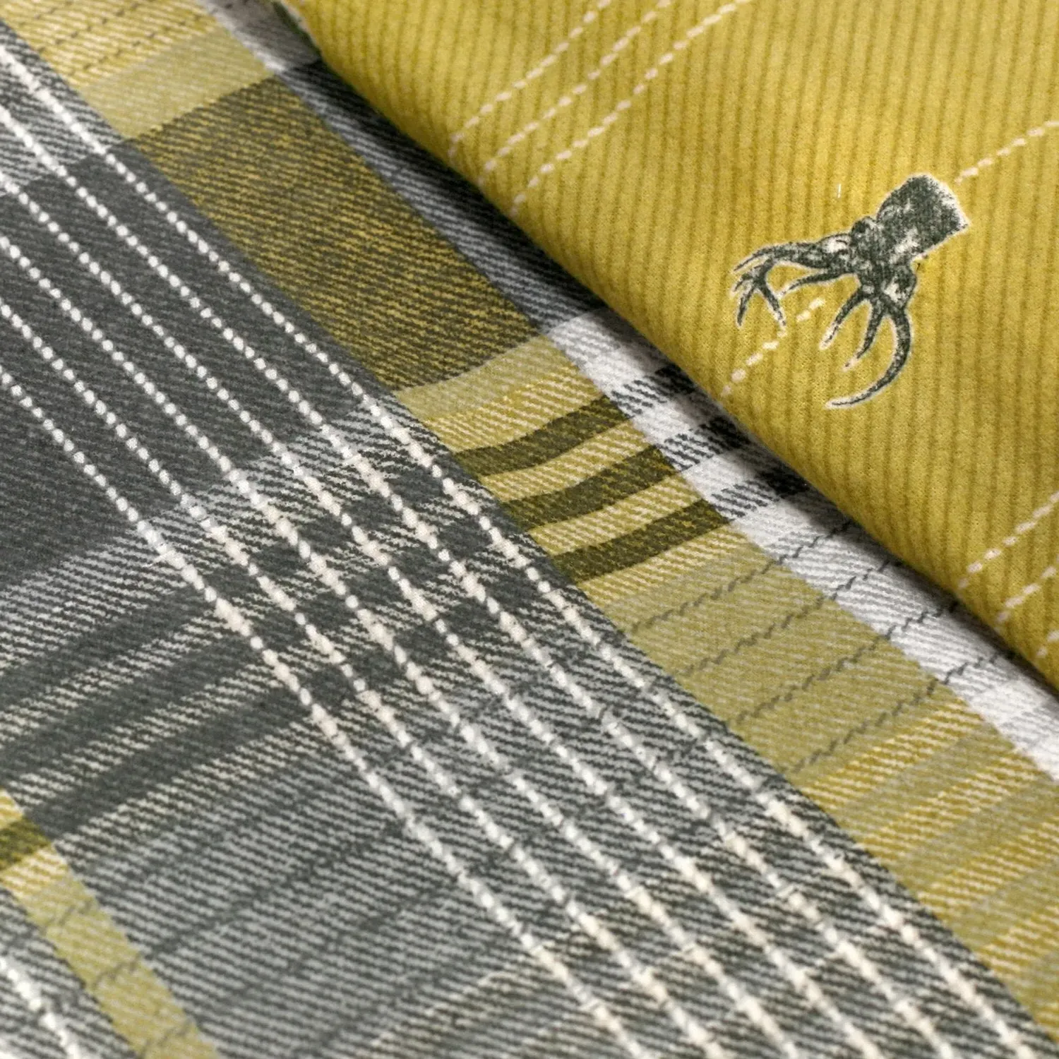 Single Duvet Set Reversible - Yellow, Cotton