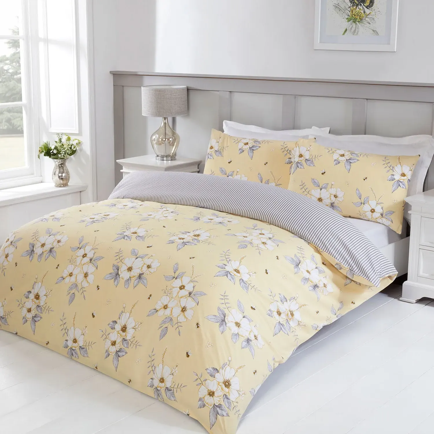 Single Duvet Set Reversible - Yellow image