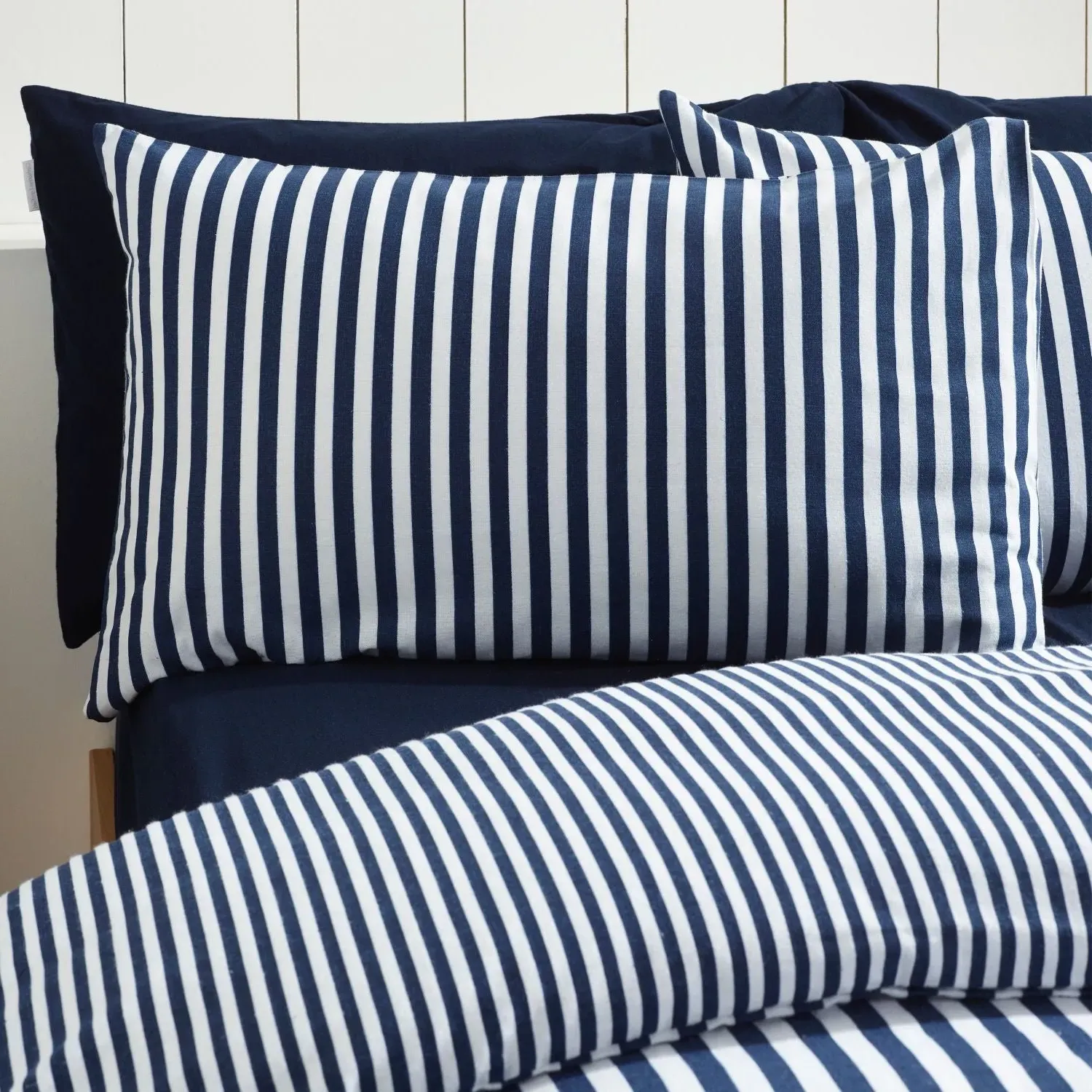 Single Duvet Set Stripe - Navy Blue, Cotton image
