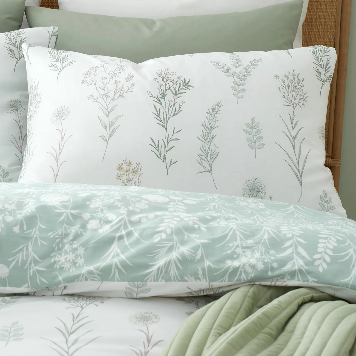 Single Duvet Set Wild Flowers - White, Cotton image