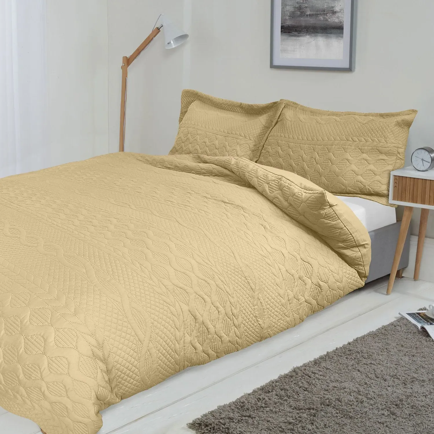 Single Duvet Set with Embroidery - Cream