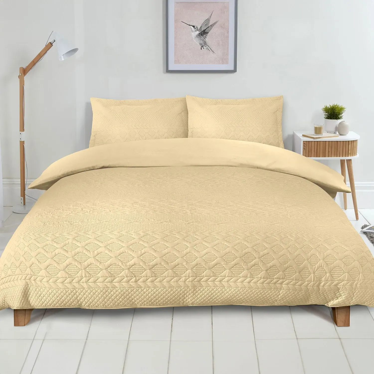 Single Duvet Set with Embroidery - Cream image