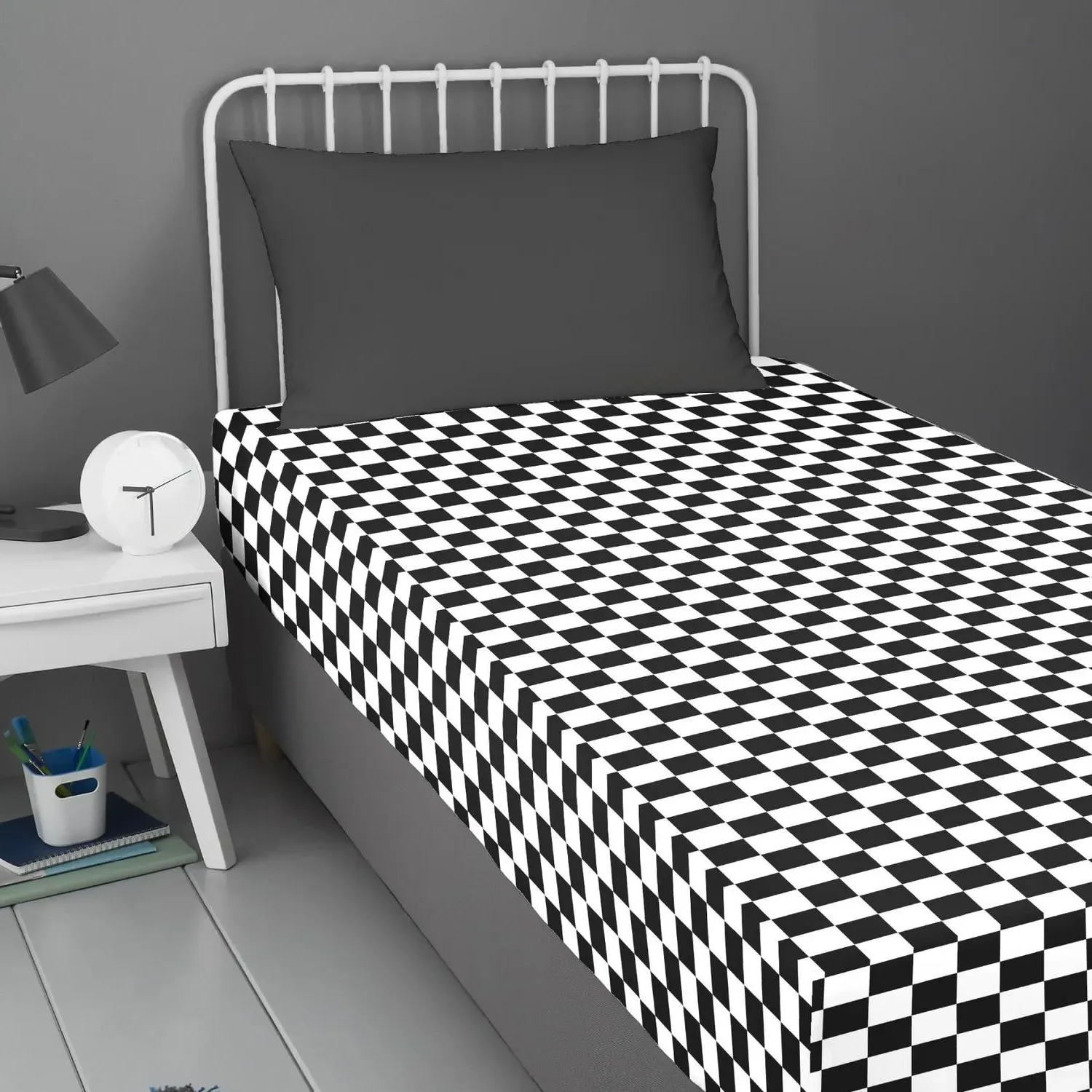 Single Fitted Sheet 25cm Deep - Black Stripe