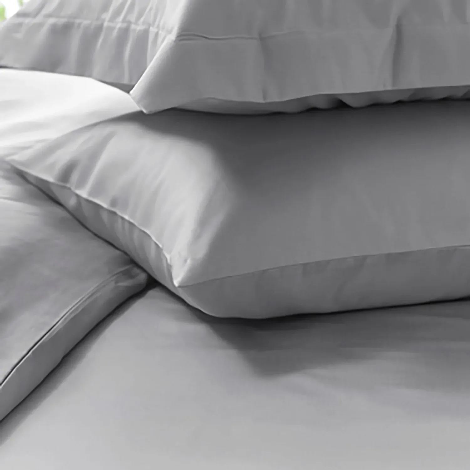 Single Housewife Pillowcase 400TC - Grey, Cotton image