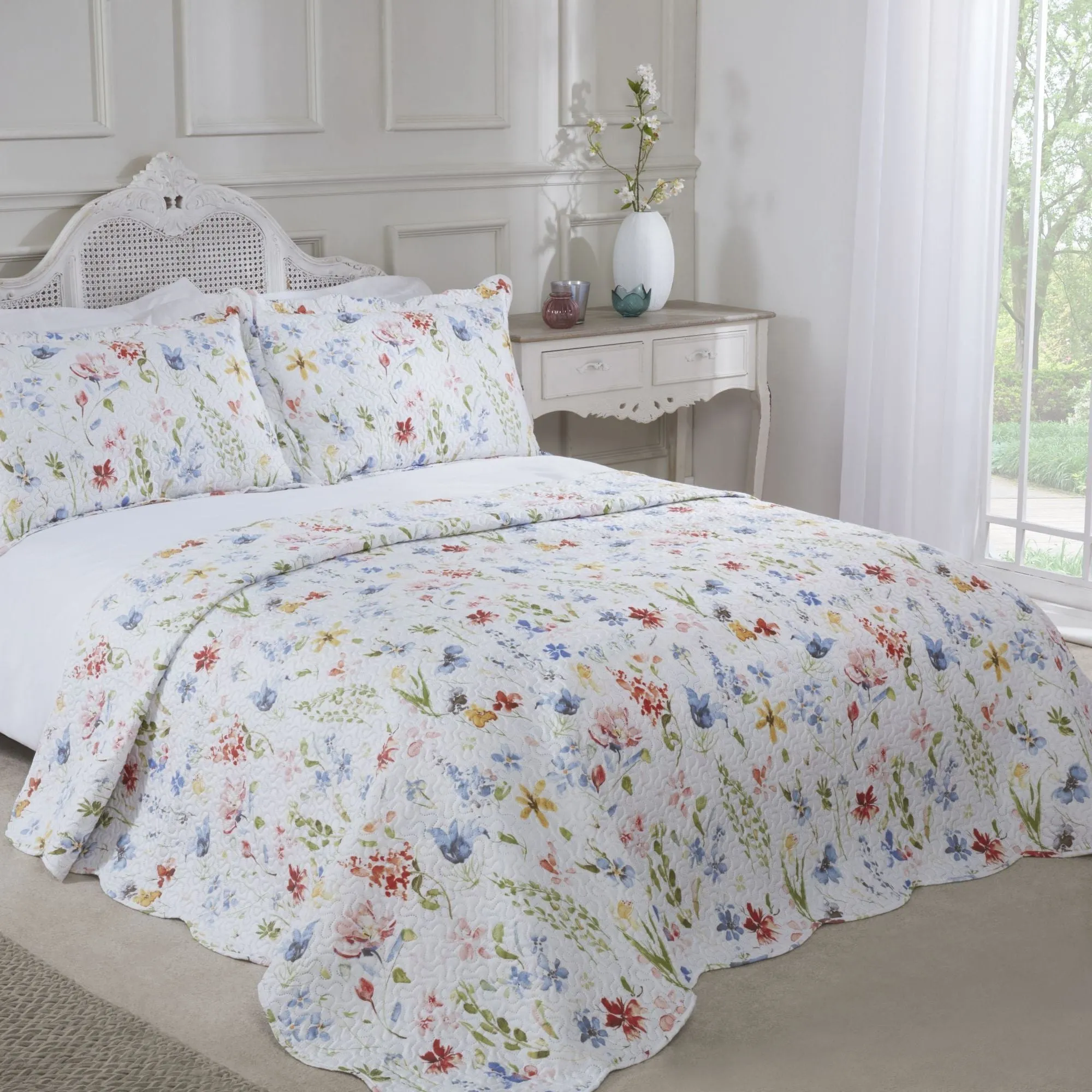 Single Quilted Bedspread Set - Multi, Microfibre
