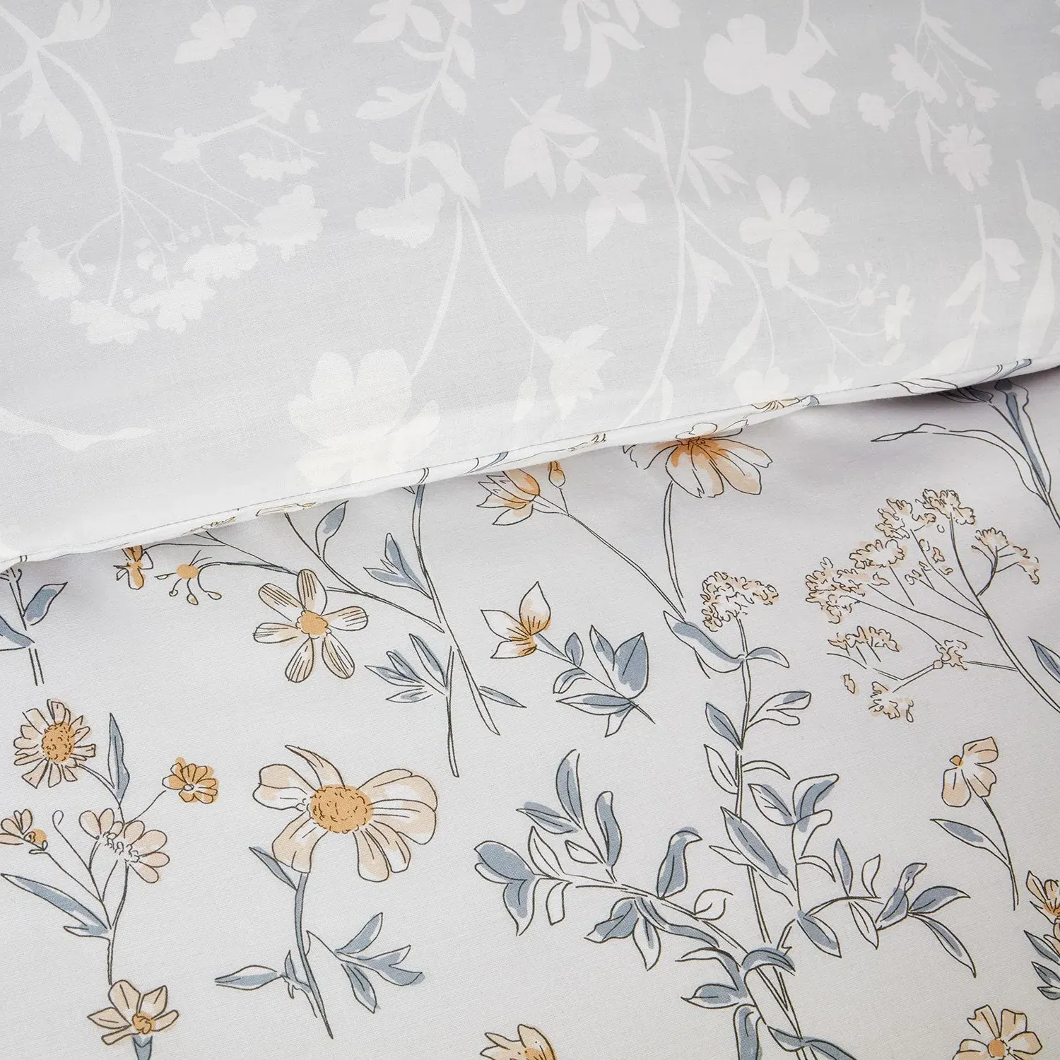 Single Reversible Duvet Set - Natural, Floral image