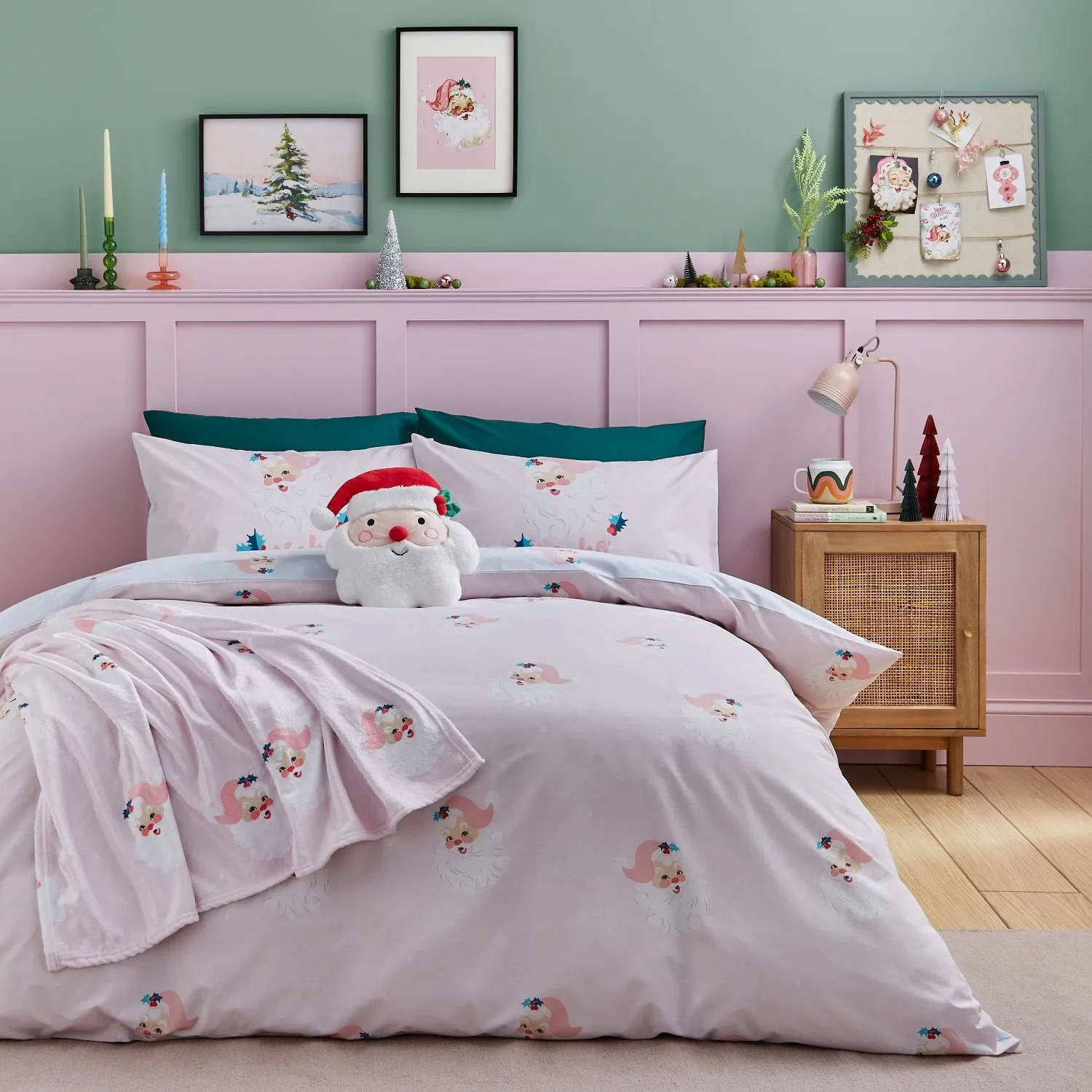 Single Reversible Duvet Set - Pink, Cotton