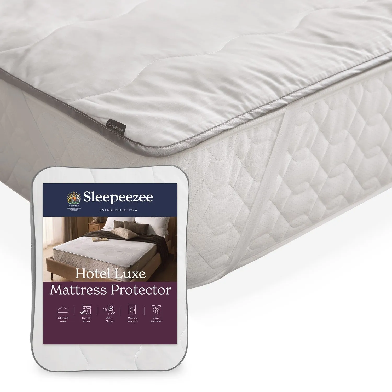 Sleepeezee Hotel Lux Single Quilted Mattress Protector - White product