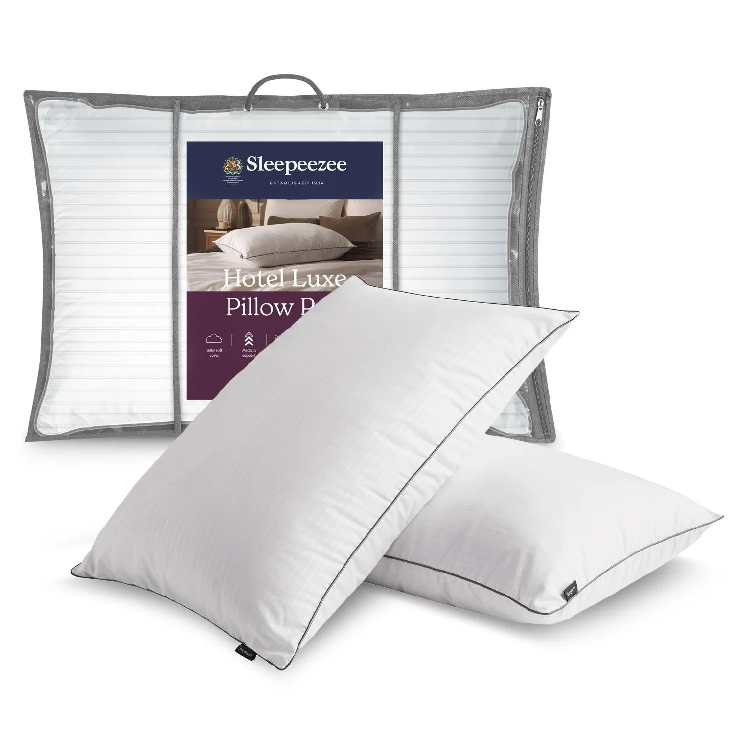 Sleepeezee Hotel Luxe Pillow Pair - White product