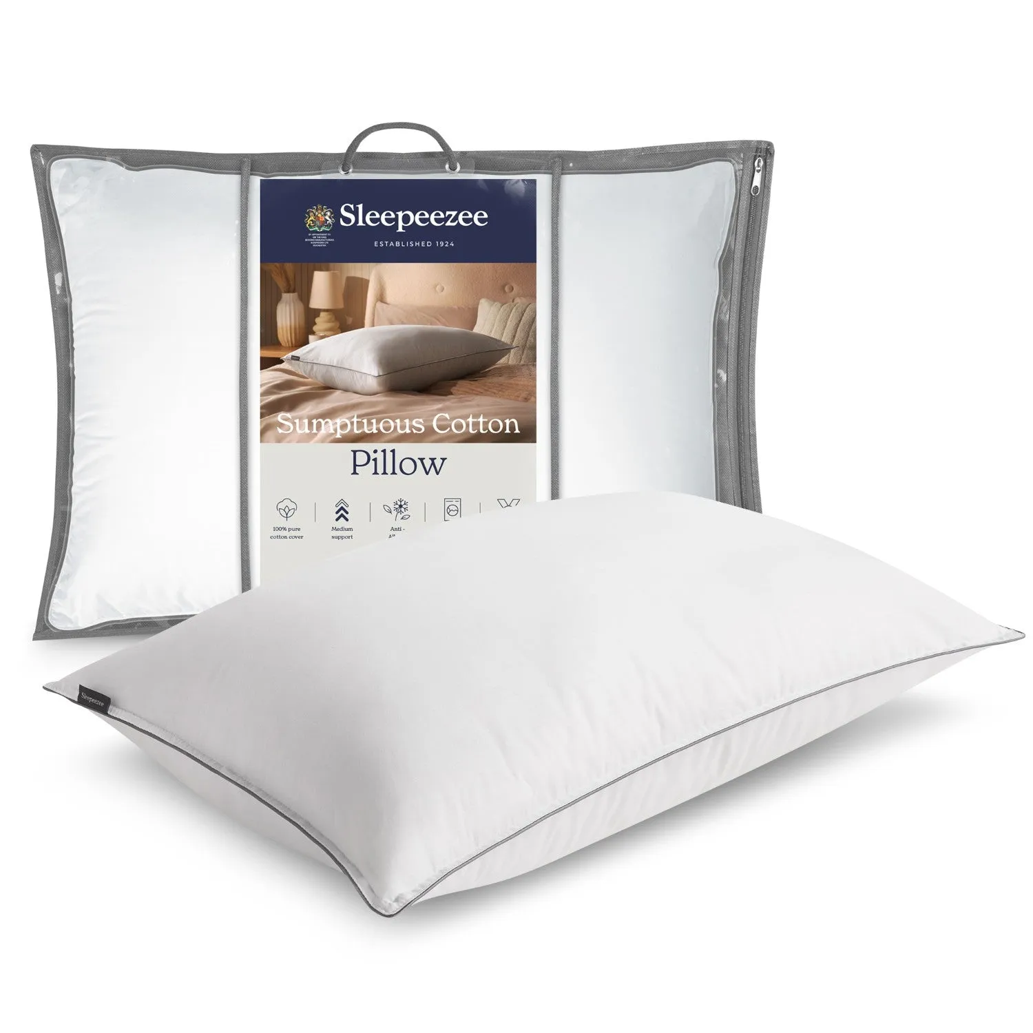 Sleepeezee Sumptuous Cotton Pillow - White product