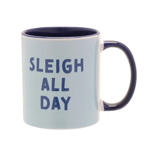 Sleigh All Day Handled Mug - Navy, Ceramic by Julian Charles, alternate view