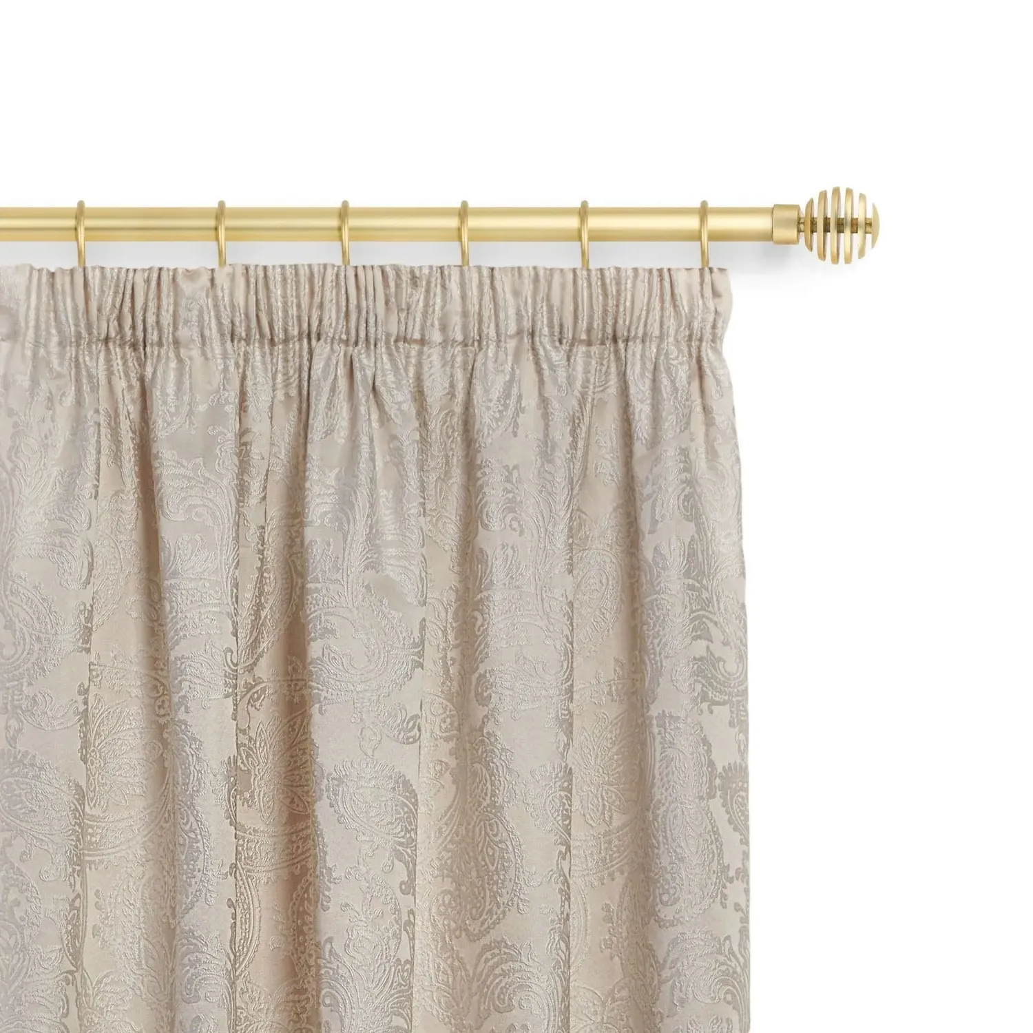 Sliced Metal Extendable Curtain Pole with Rings 1.2-2.1m - Matt Gold alternate view