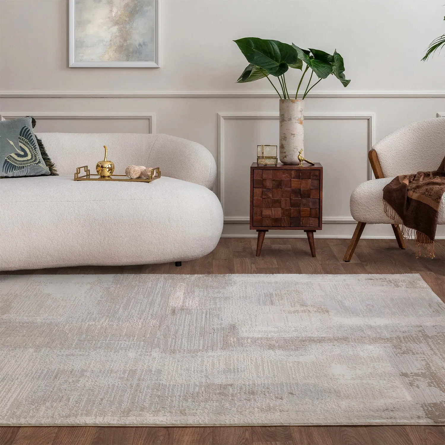Small Abstract Rug - Grey image