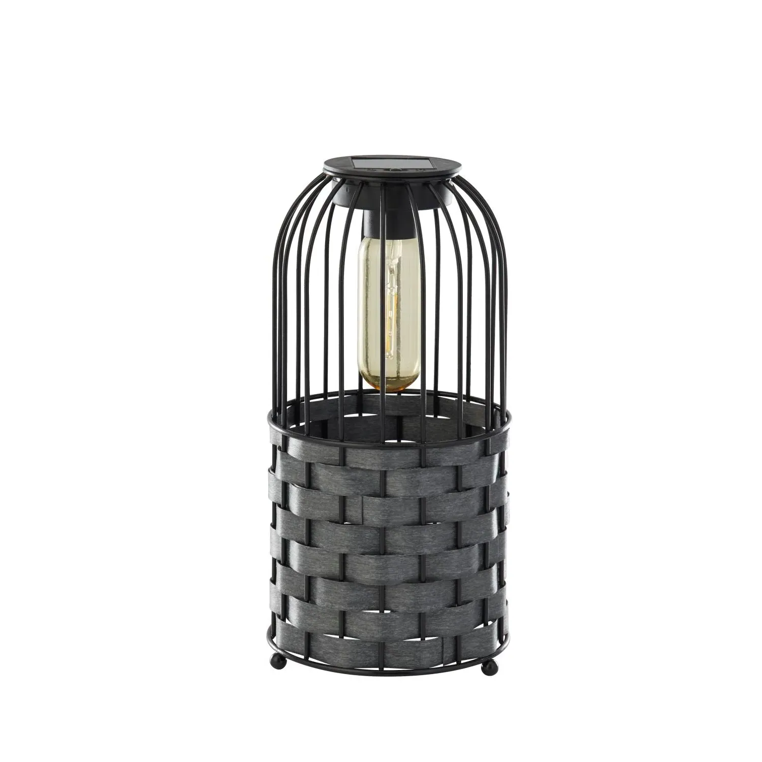 Small Solar Lantern Light - Black, Rattan image