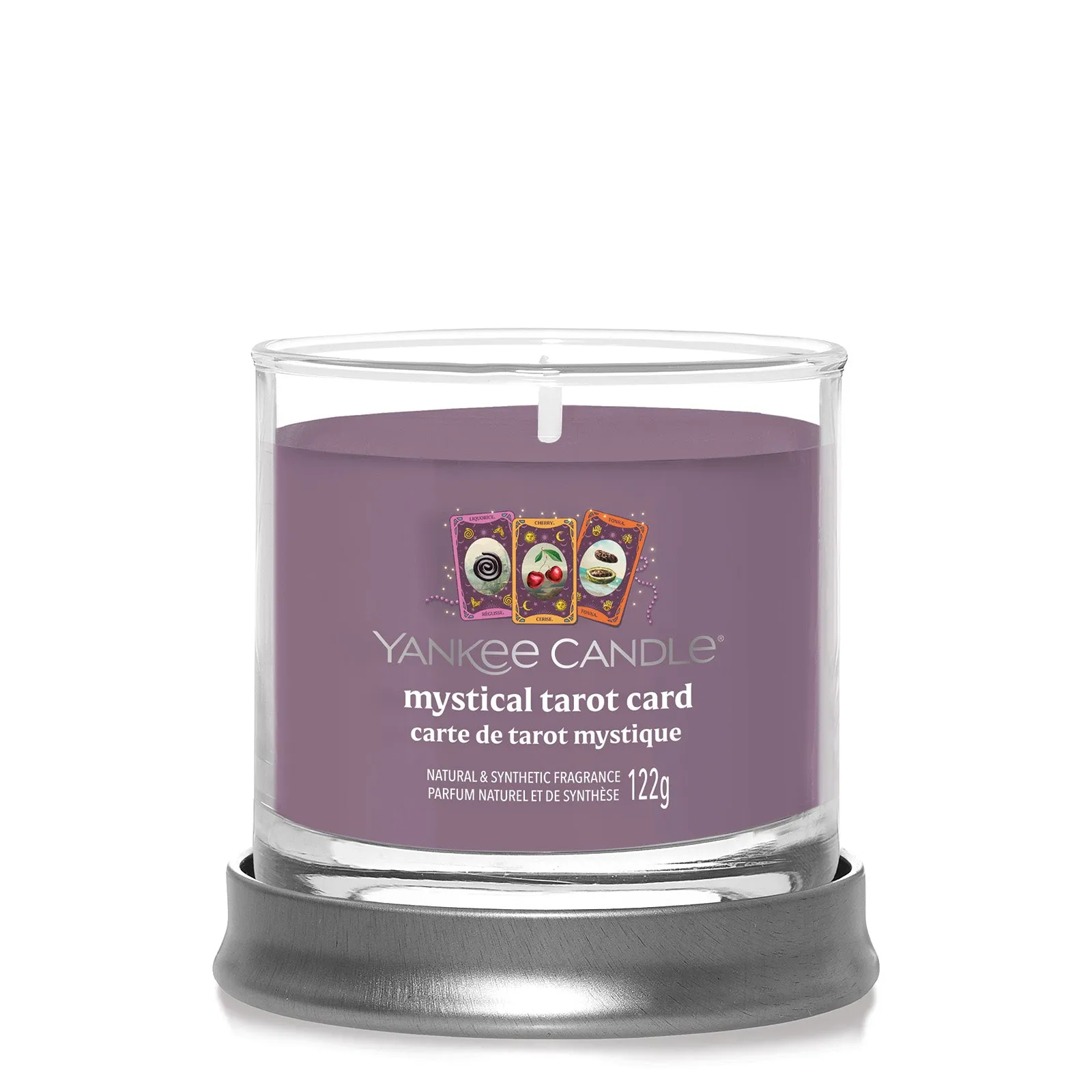 Small Tumbler Candle Mystical Tarot Card - Purple, Soy Wax image