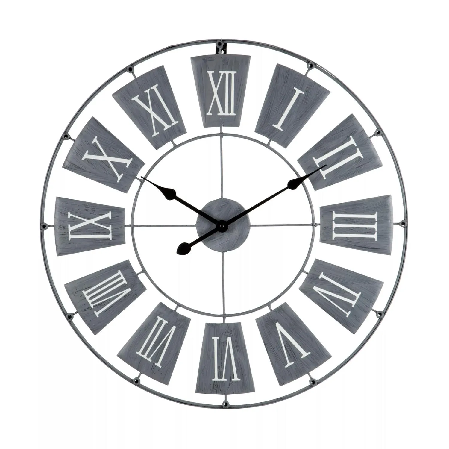 Small Wall Clock Skeleton Frame - Grey, Metal