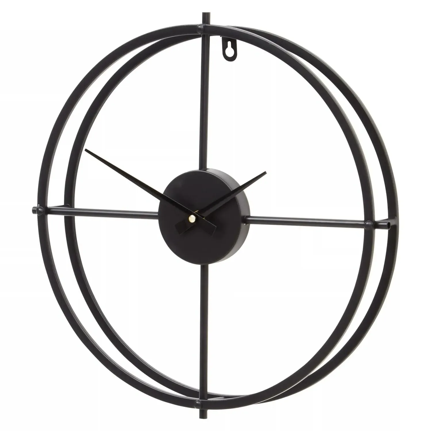 Small Wall Clock with Rings - Black, Metal