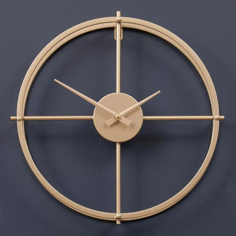 Small Wall Clock with Rings - Gold, Metal