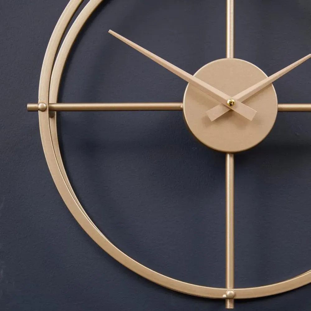 Small Wall Clock with Rings - Gold, Metal
