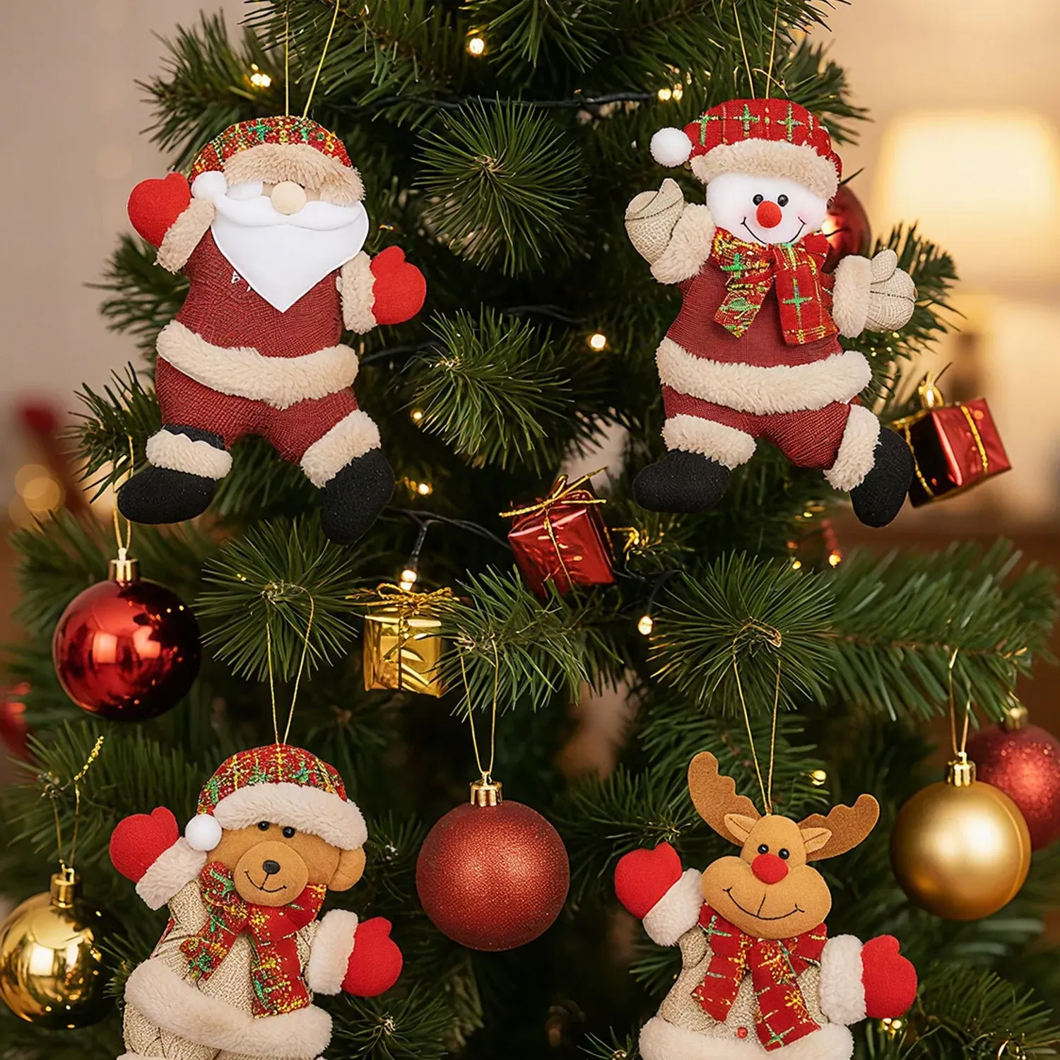 Snowman Santa Claus Christmas Tree Ornament 4 Pack - Multi by Julian Charles, image 2