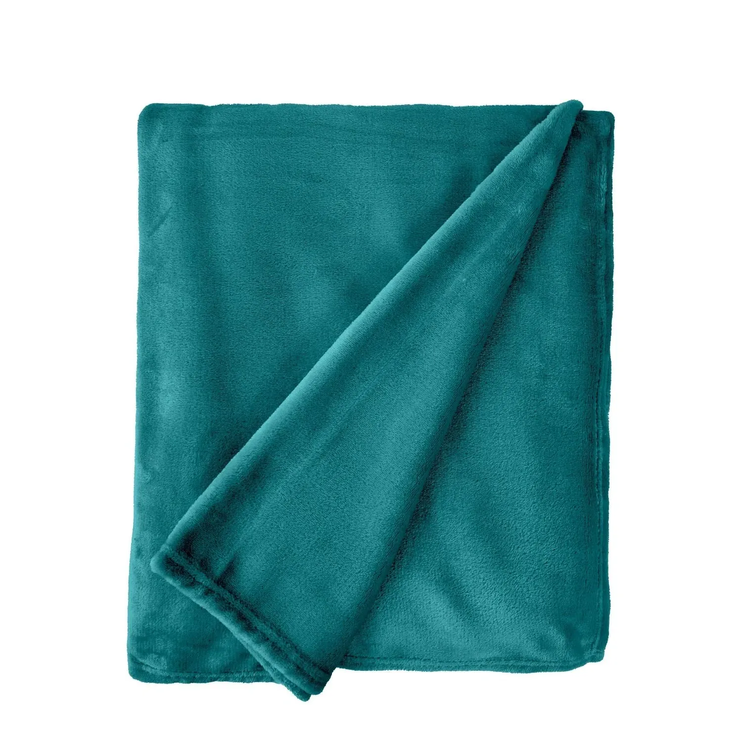 Snug Fleece Blanket Throw - Green, Polyester alternate view