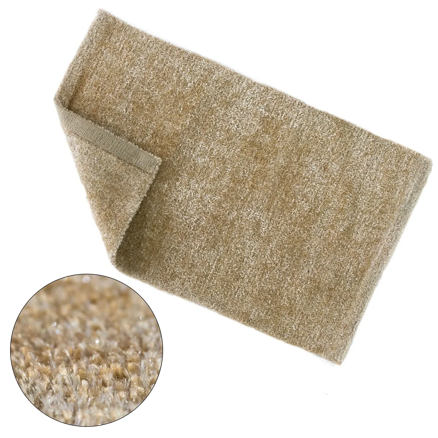 Soft Bath Rug with Metallic Yarn - Cream, Cotton