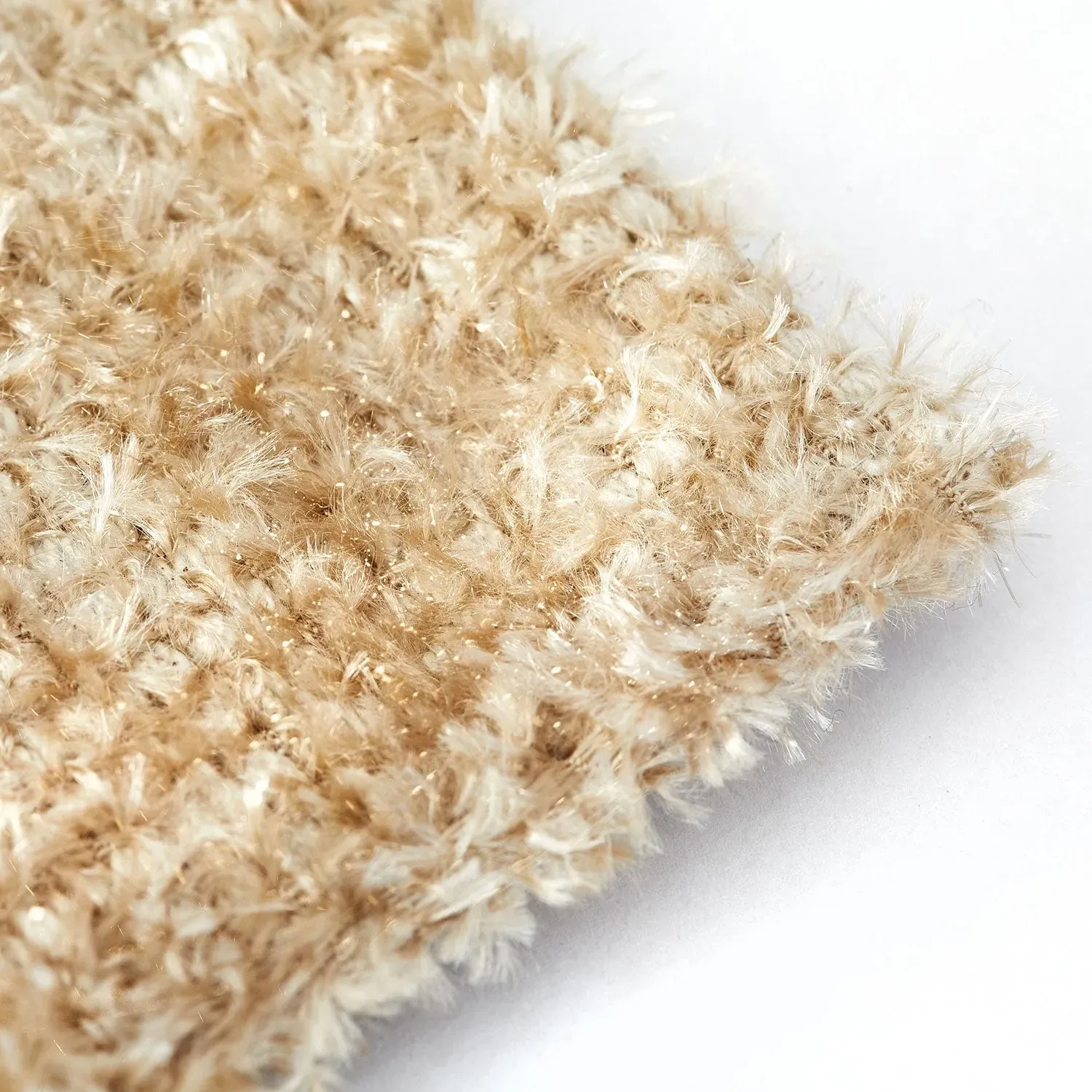 Soft Bath Rug with Metallic Yarn - Cream, Cotton