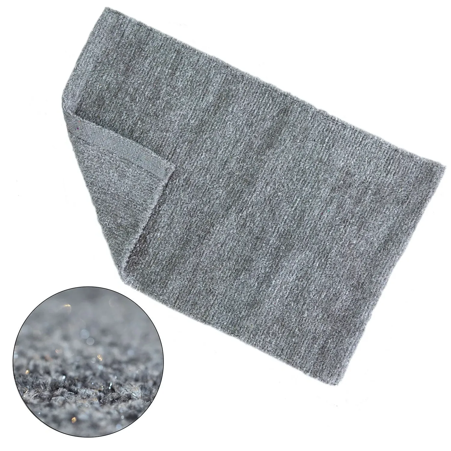 Soft Bath Rug with Metallic Yarn - Grey, Cotton