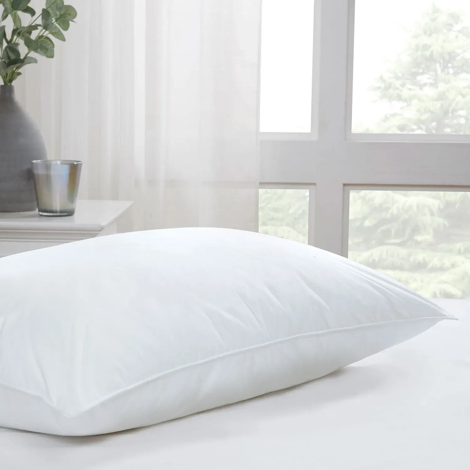 Soft Hotel Pillow with Microfibre - White, Cotton