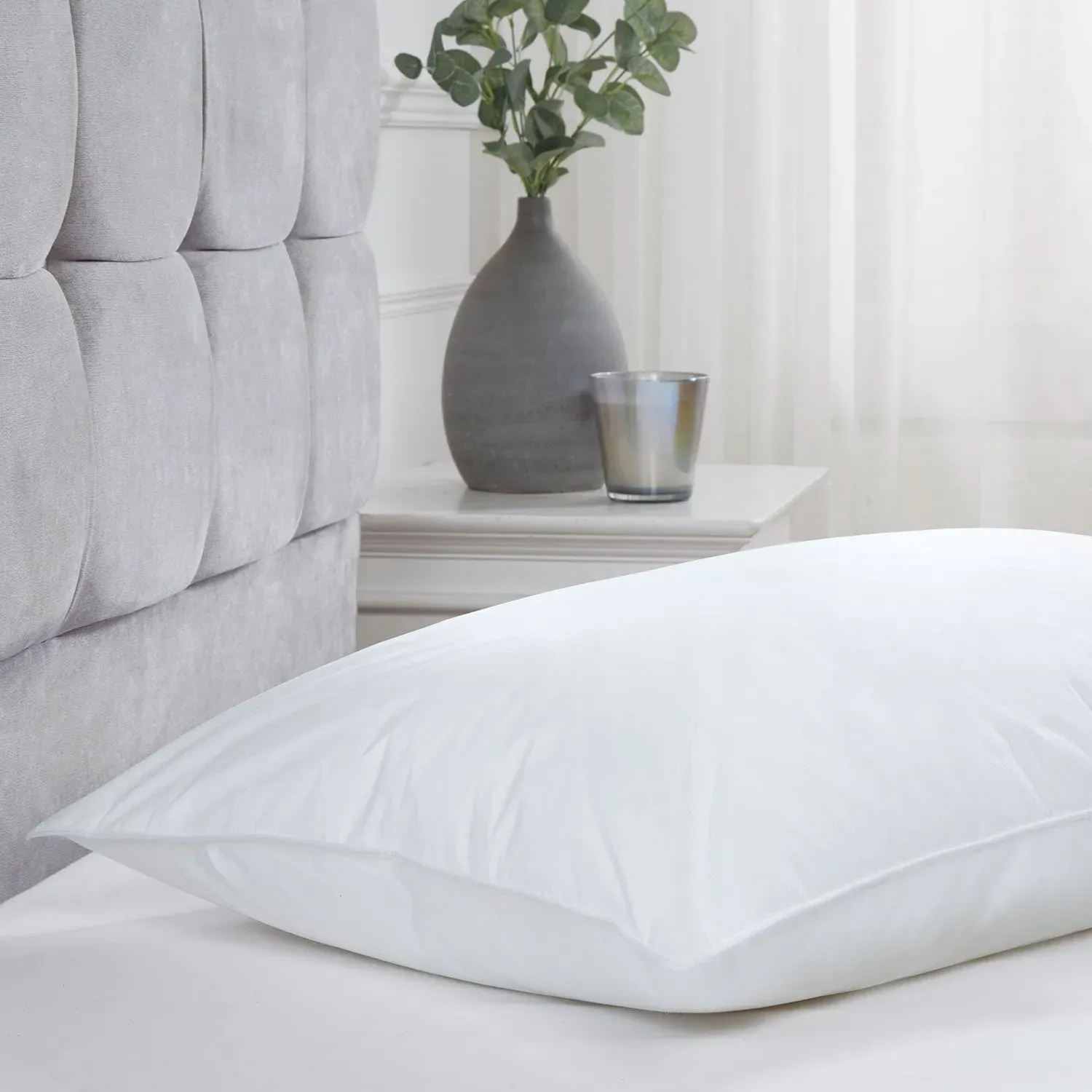 Soft Hotel Pillow with Microfibre - White, Cotton