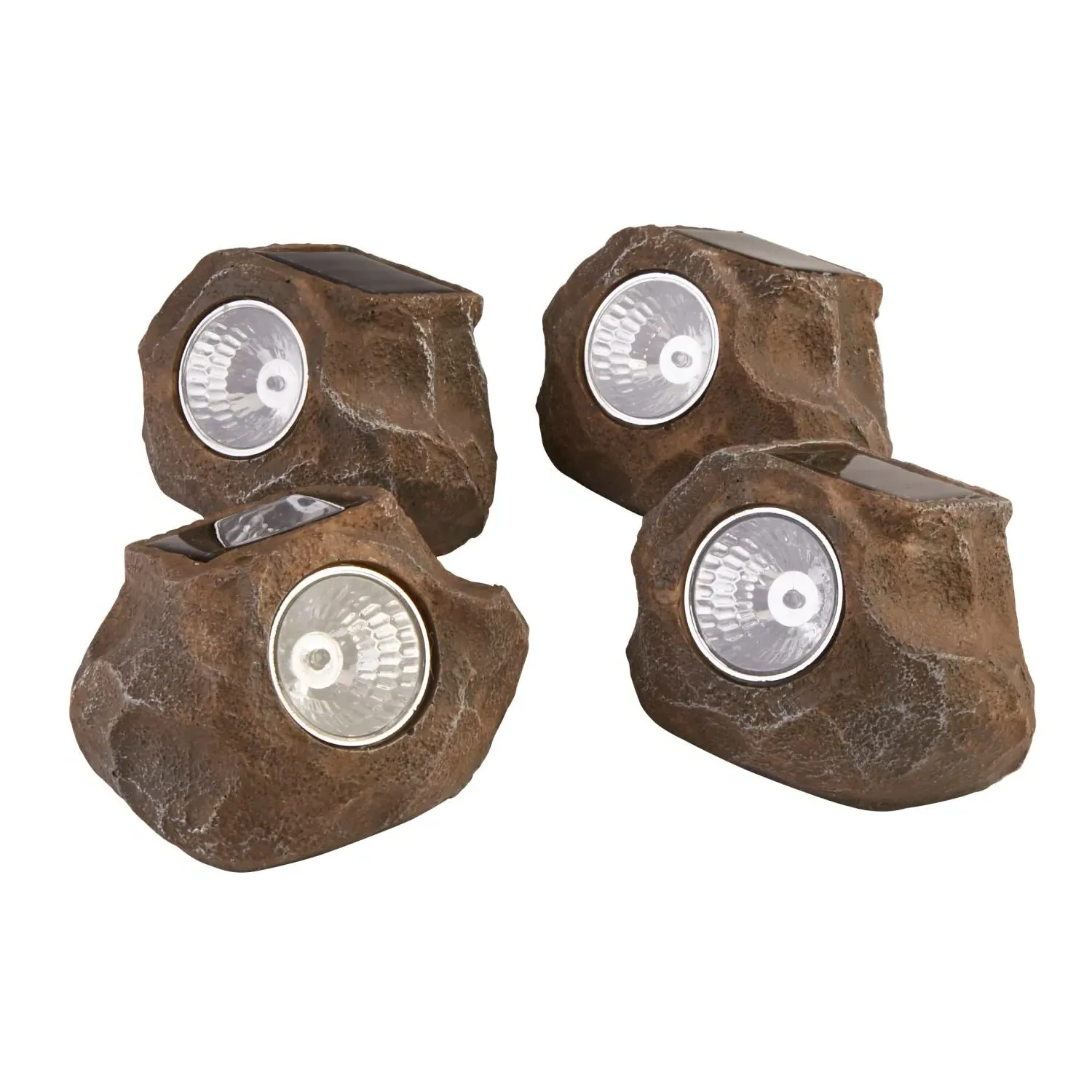 Solar Rock LED Lights Set of 4 - Brown alternate view