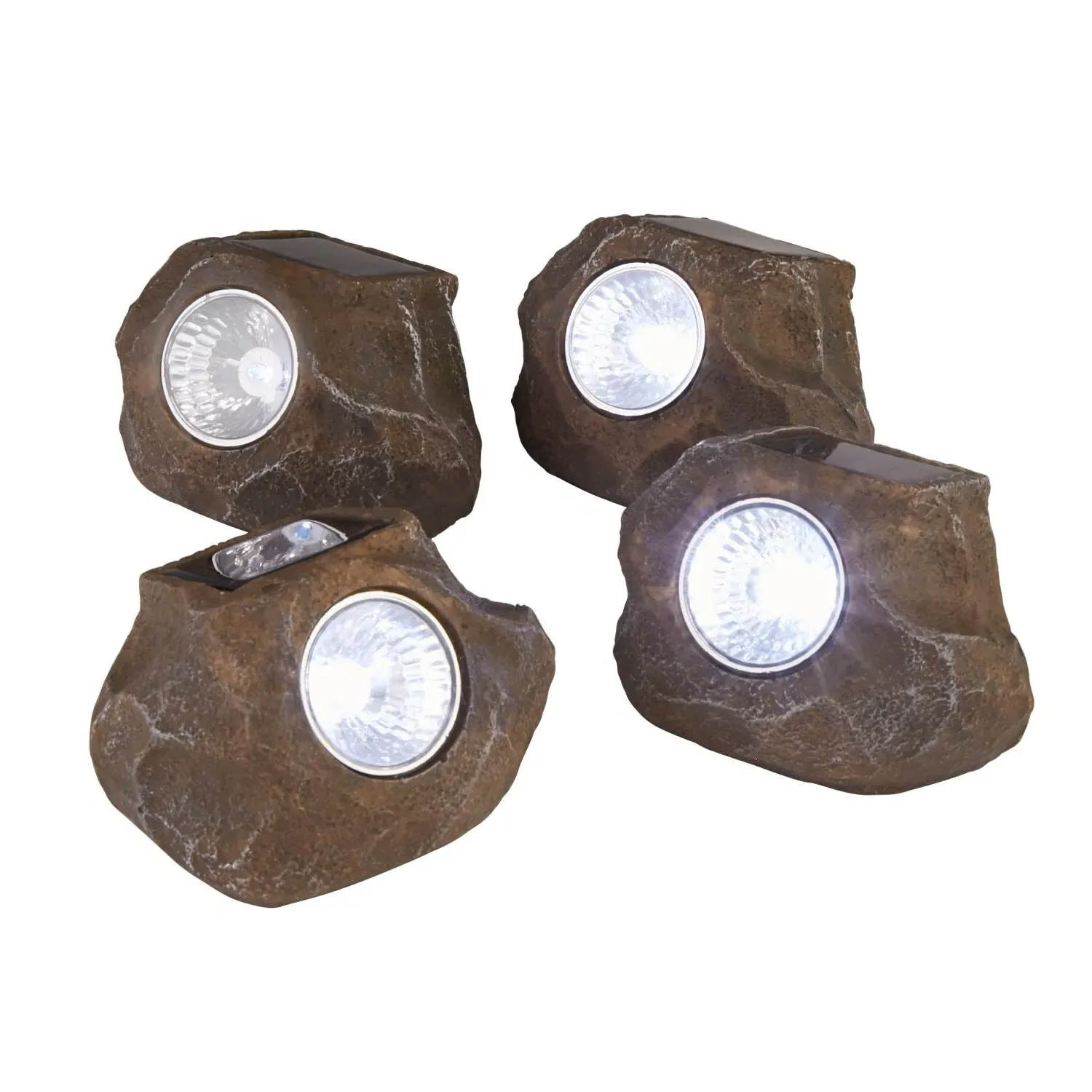 Solar Rock LED Lights Set of 4 - Brown product