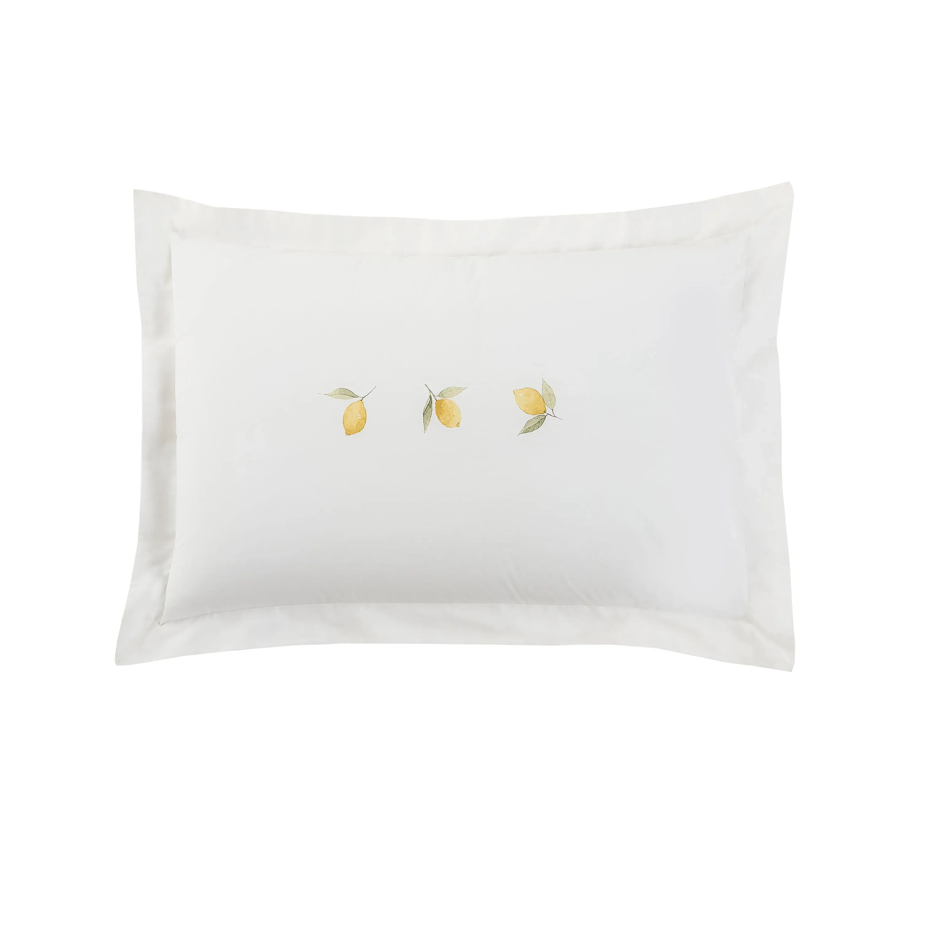 Sophie Allport Lemons Oxford Pillowcase Pair - White, Cotton by Julian Charles