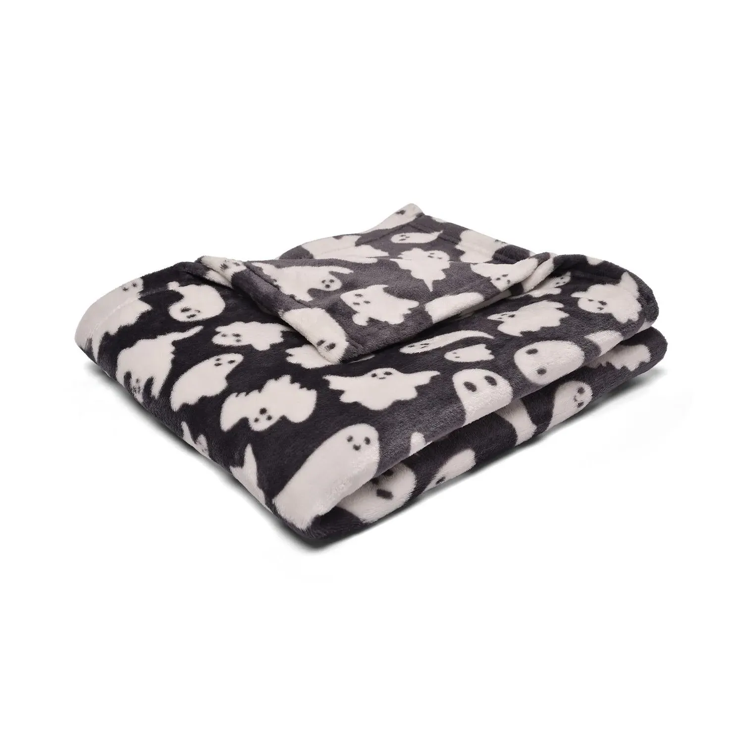 Spooky Ghosts Fleece Throw - Grey by Julian Charles