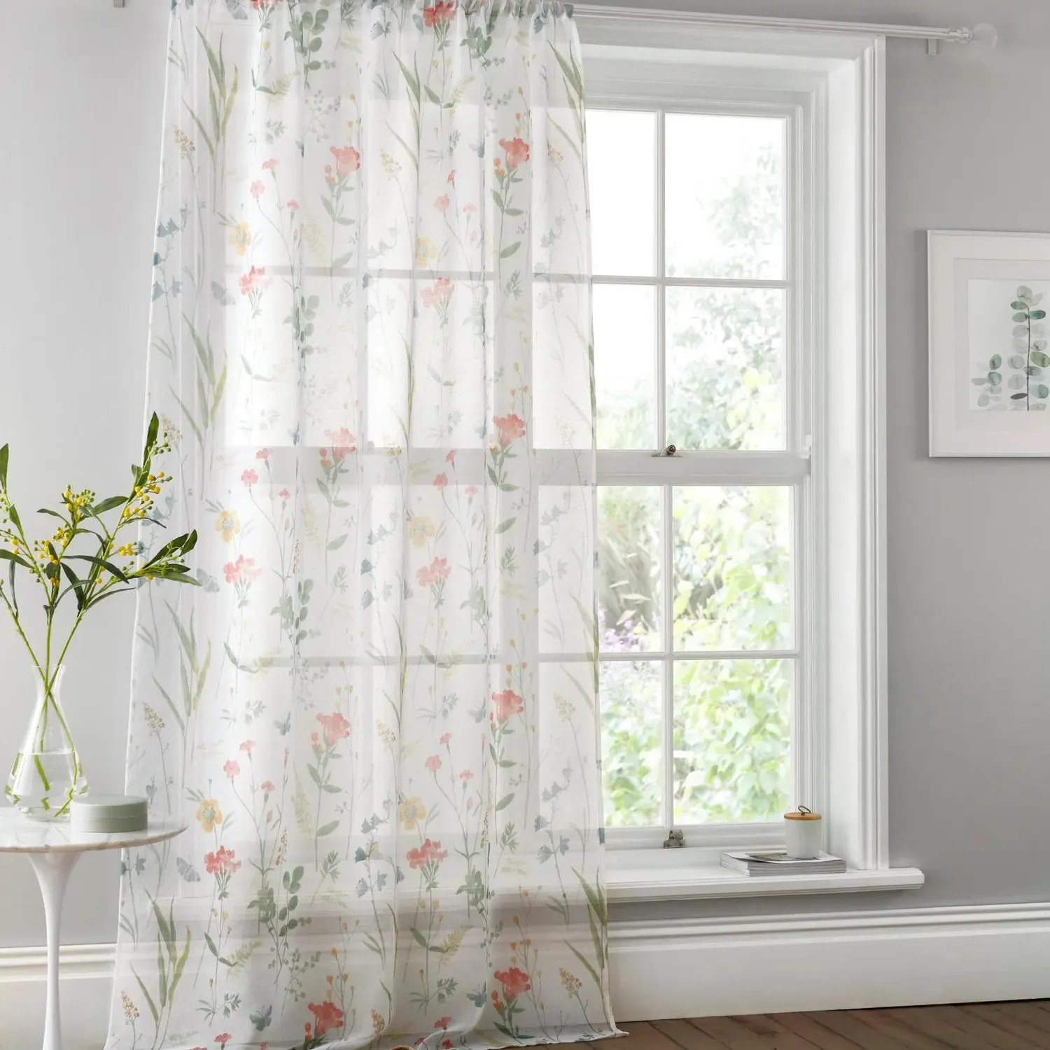 Spring Glade Birds and Butterflies Voile Panel - Multi product
