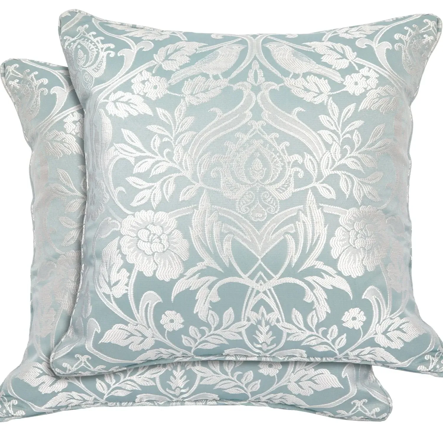 Square Cushion Cover Pair - Blue, Jacquard