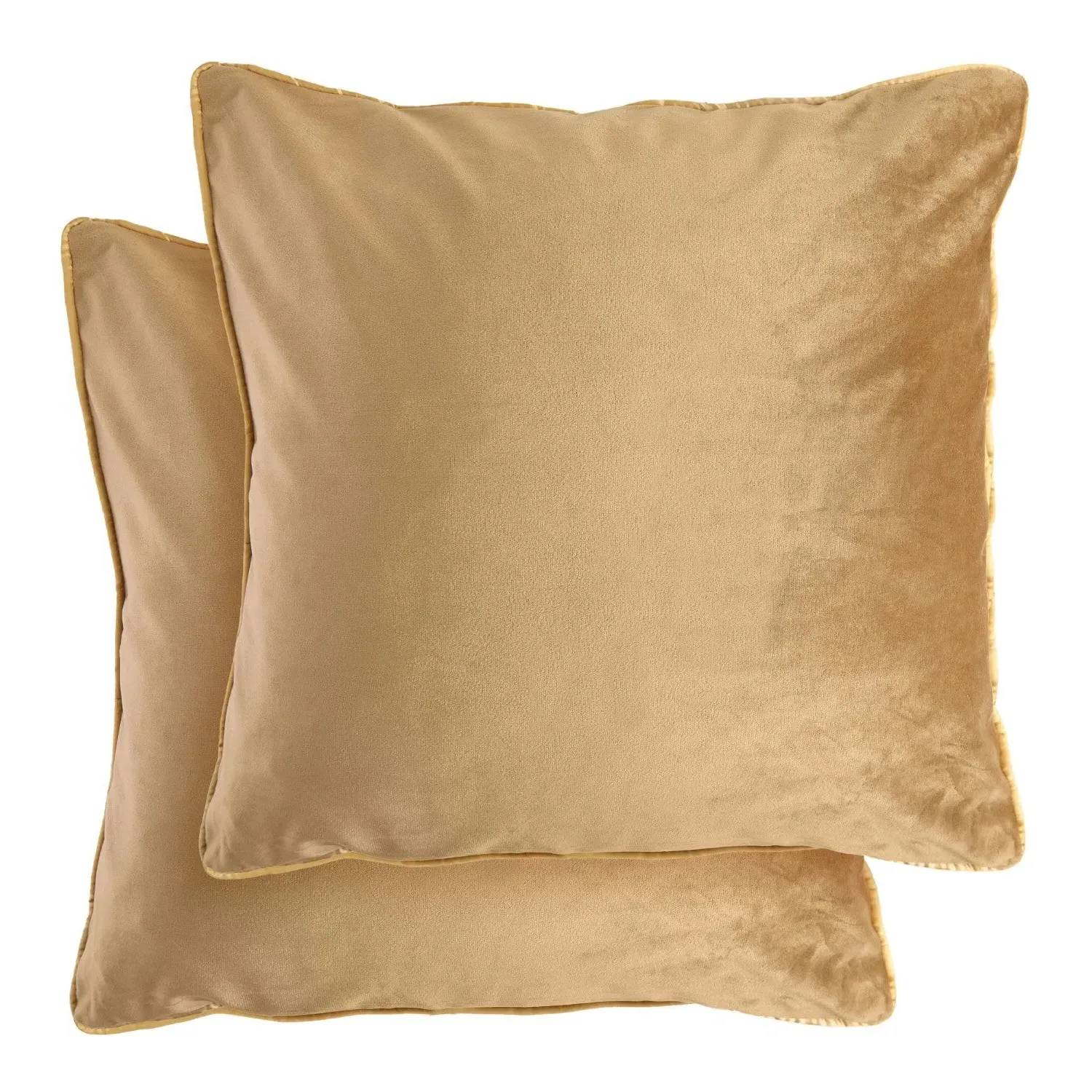 Square Cushion Cover Pair - Taupe, Velvet