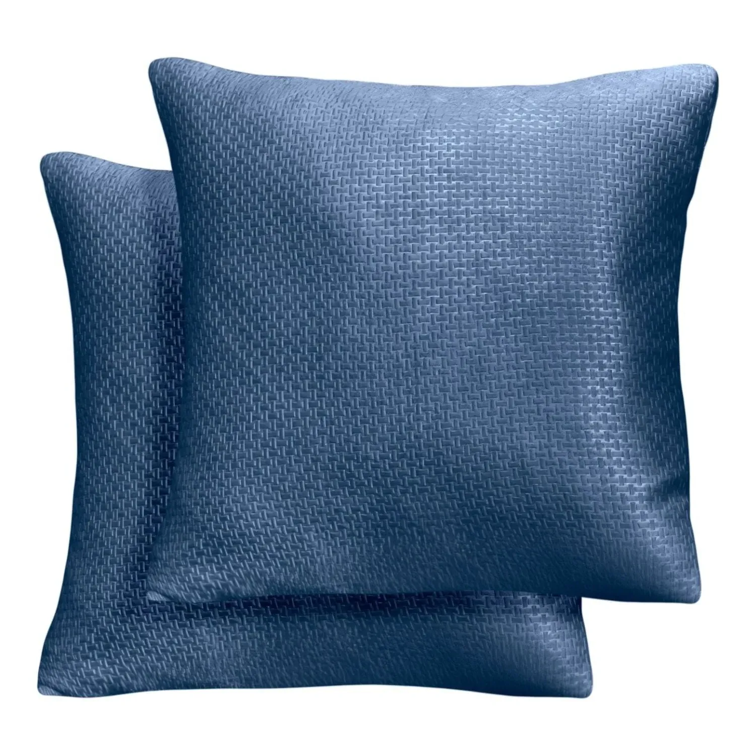 Square Cushion Covers Pair - Blue, Polyester image