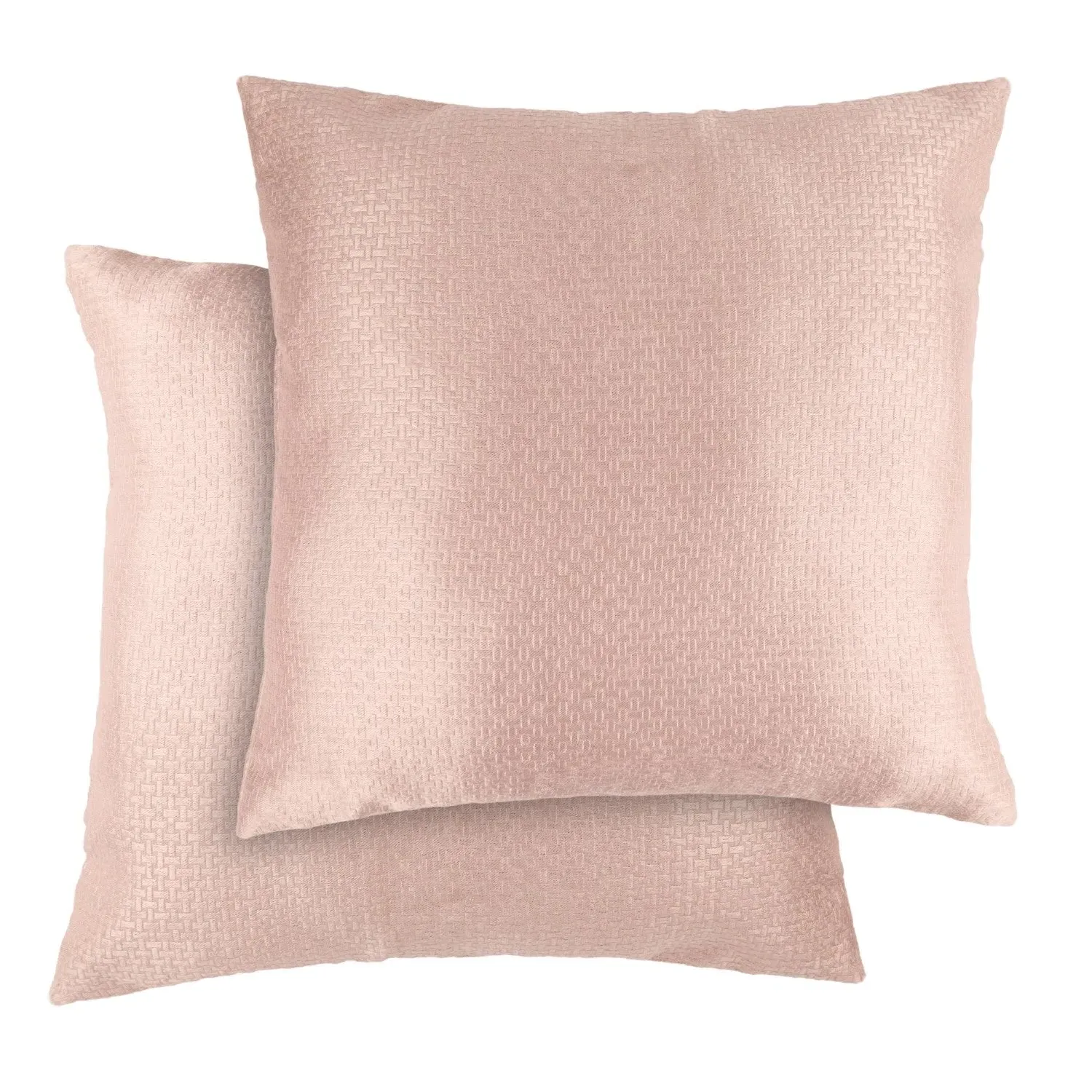 Square Cushion Covers Pair - Pink, Polyester