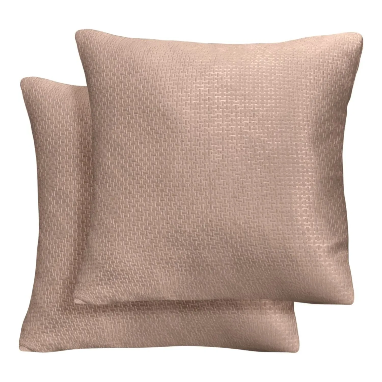 Square Cushion Covers Pair - Taupe, Polyester