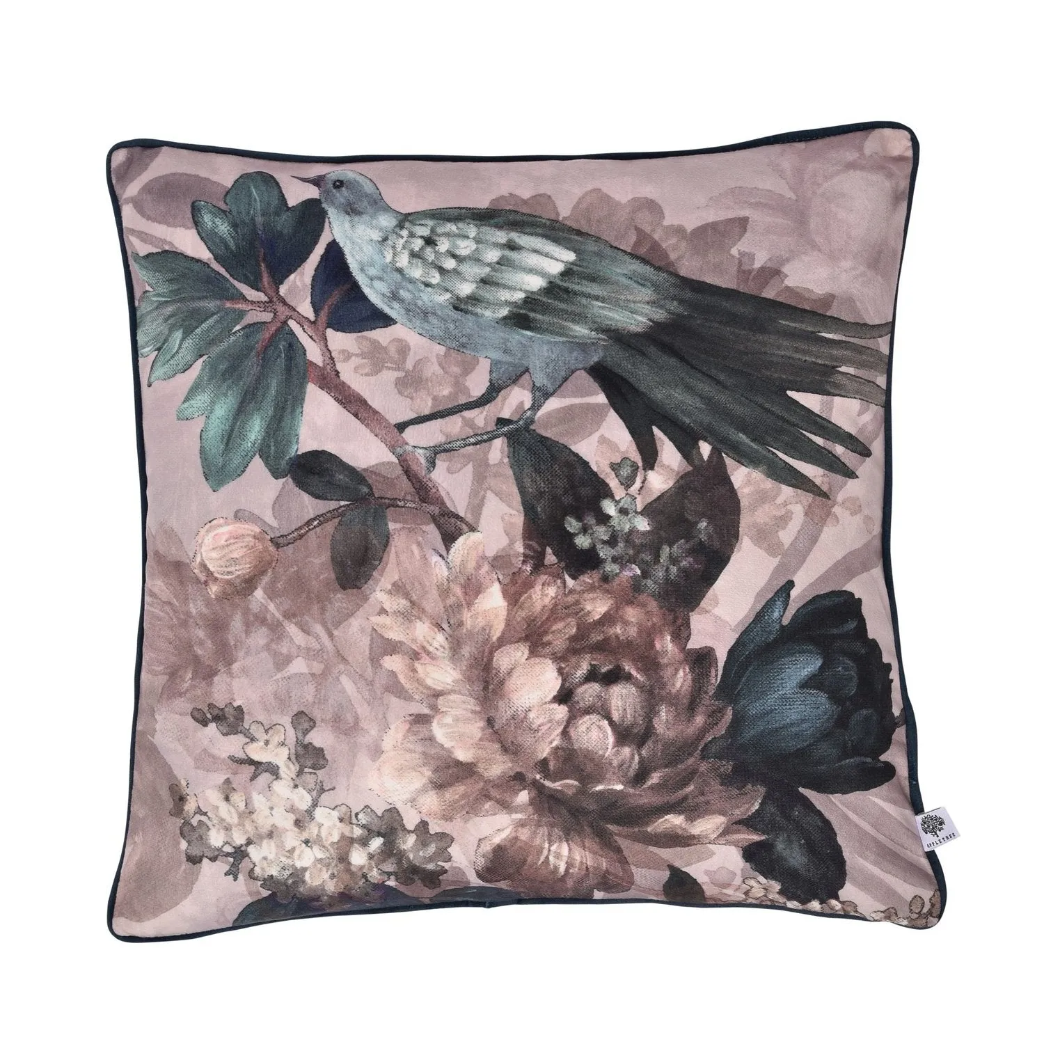 Square Cushion Floral Print - Multi, Velvet