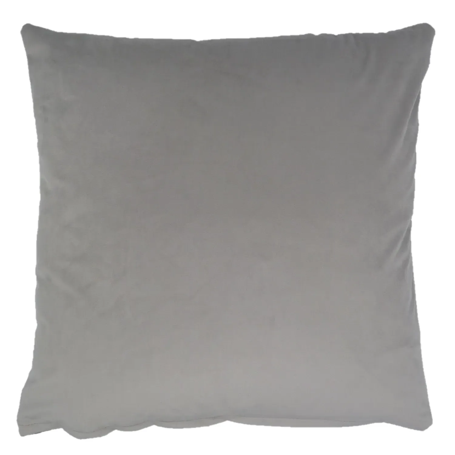 Square Cushion with Knife Edge - Grey, Velvet