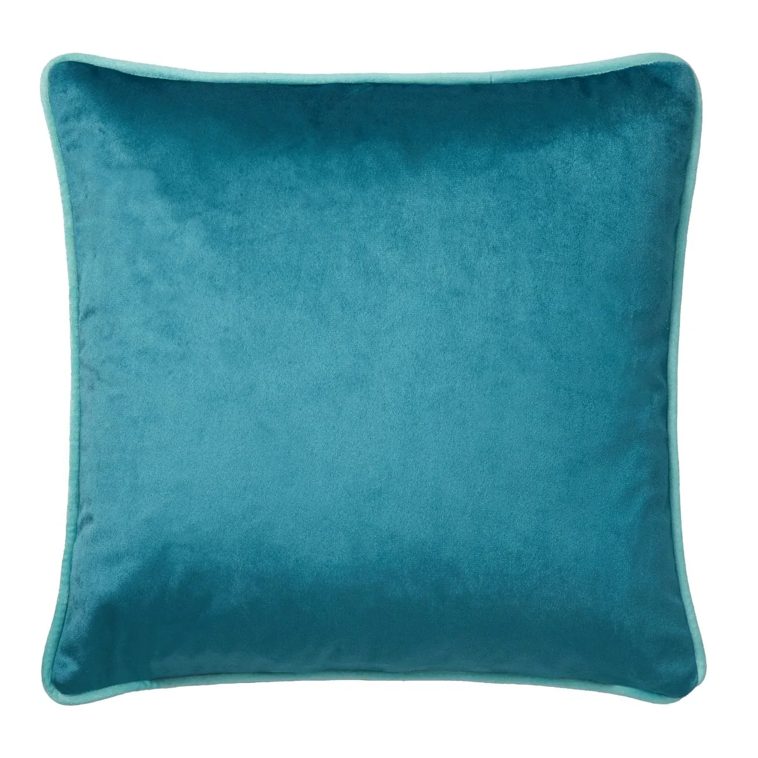 Square Cushion with Piping - Blue, Velvet image
