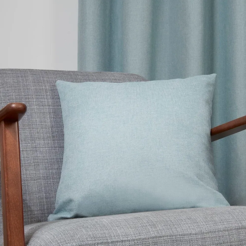 Square Cushion with Slub Texture - Duck Egg