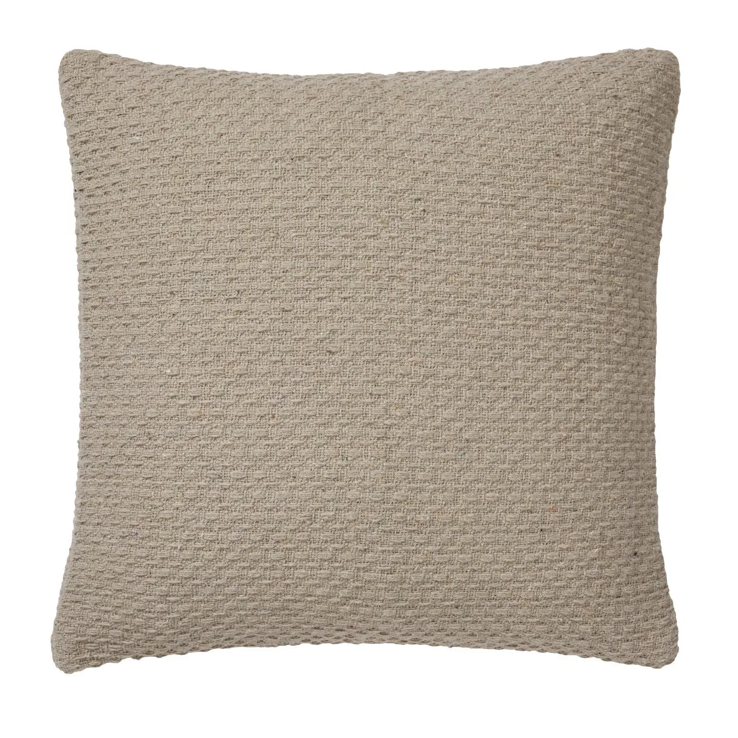 Square Cushion with Textured Weave - Natural, Cotton