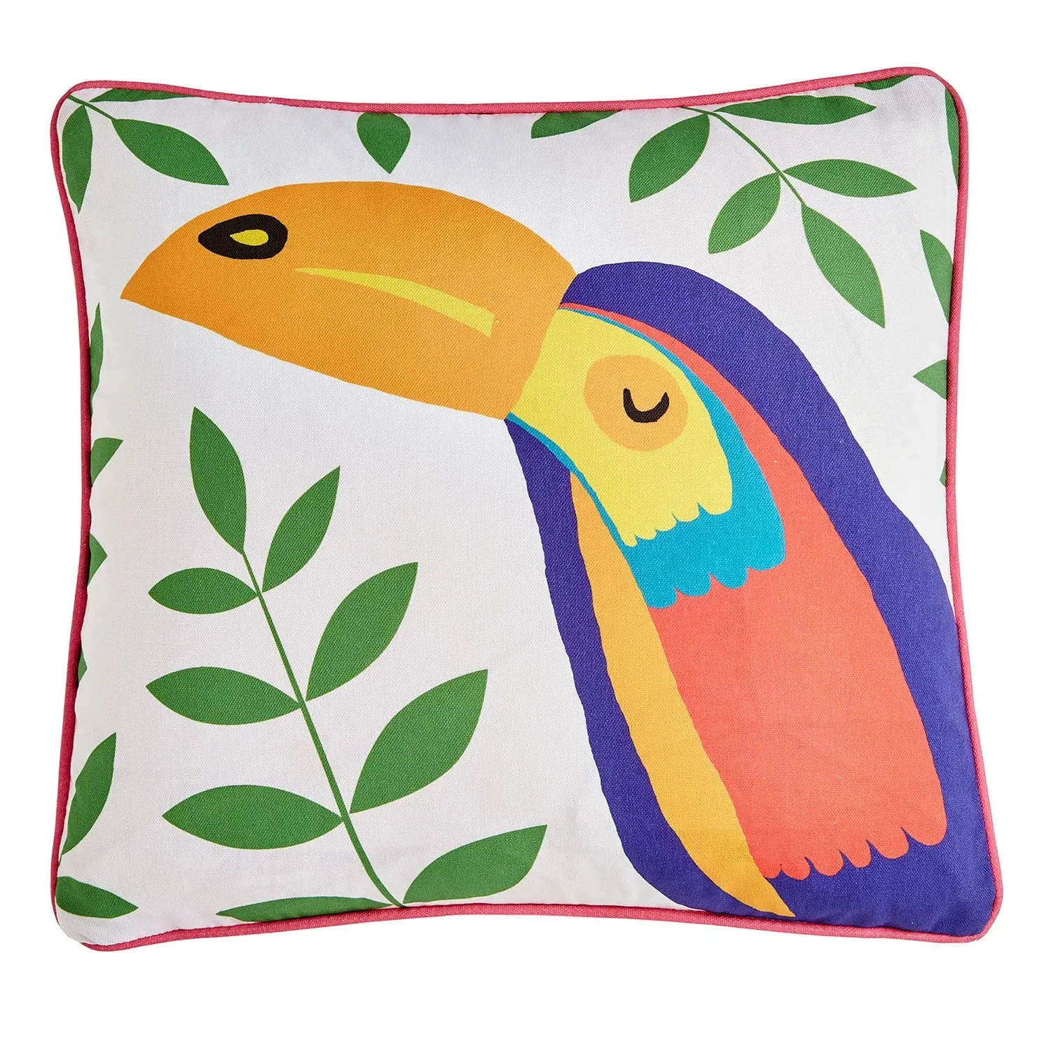 Square Outdoor Cushion Flamingo Print - Pink image